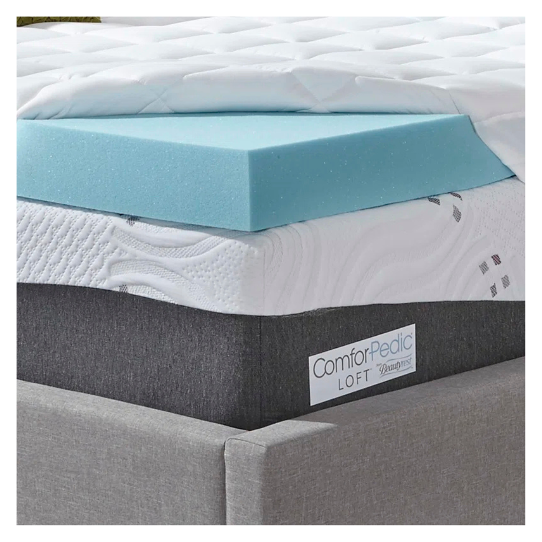 ComforPedic Loft From Beautyrest Queen 5.5" Gel Memory Foam And Fiber 2-Piece Mattress Topper