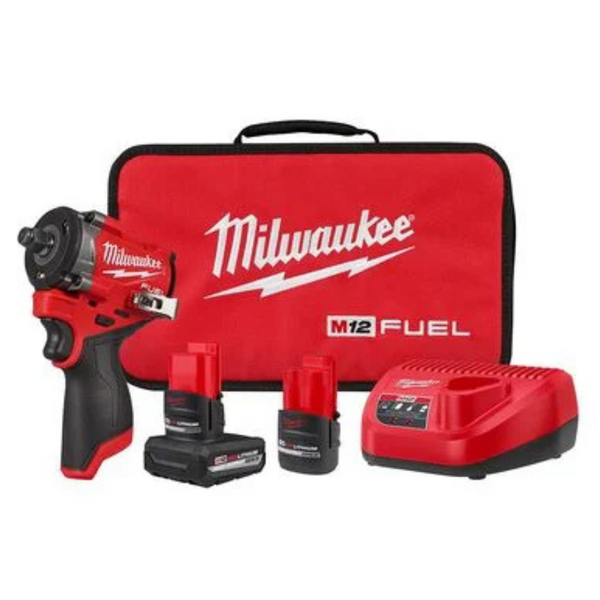 Milwaukee M12 FUEL Stubby 1/2 Inch Impact Wrench Kit