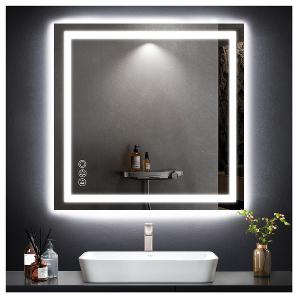 Romech 35.5" x 35.5" LED Bathroom Mirror With Lights