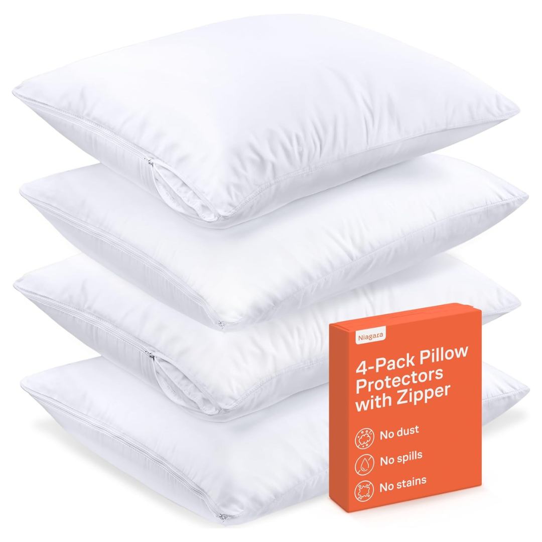 Set of 4 Niagara Sleep Solution Breathable Ultra Soft Pillow Covers