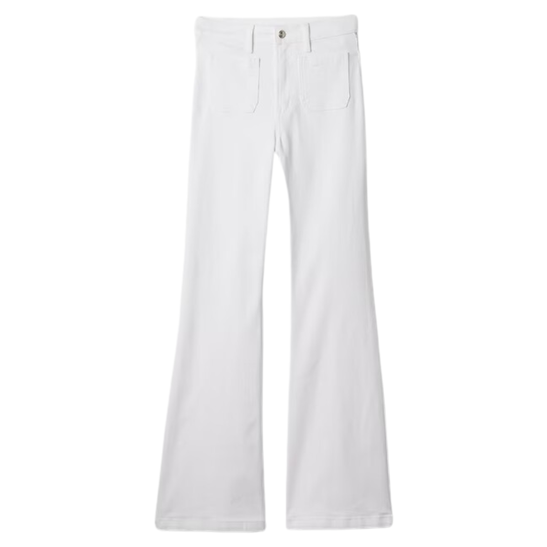 Gap Women's High Rise 70s Flare Jeans (Optic White)