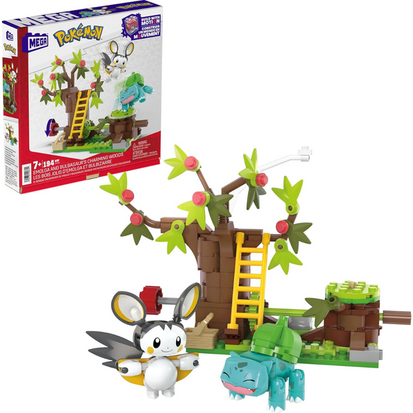 194-Piece Mega Pokemon Building Emolga & Bulbasaurs Charming Woods Toy Set