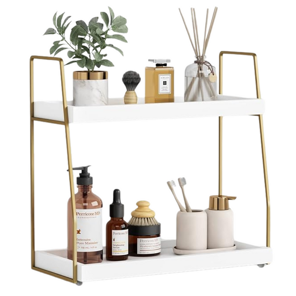 2-Tier Wooden Sink Organizer Shelf