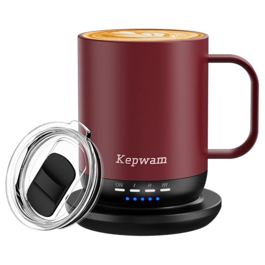 Kepwam 14oz Smart Temperature Control Self-Heating Coffee Mug