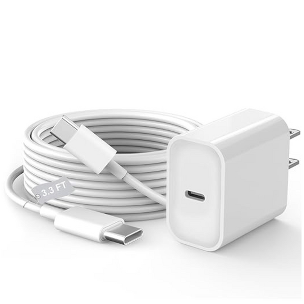 20W USB-C Charger Adapter W/ 3ft Fast Charging USB-C Cable