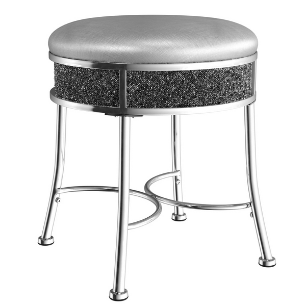 Hillsdale Furniture Roma 16" Vanity Stool, Chrome