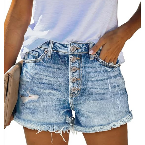 Onlypuff Women's Ripped Denim Jean Shorts (Various Colors & Sizes)