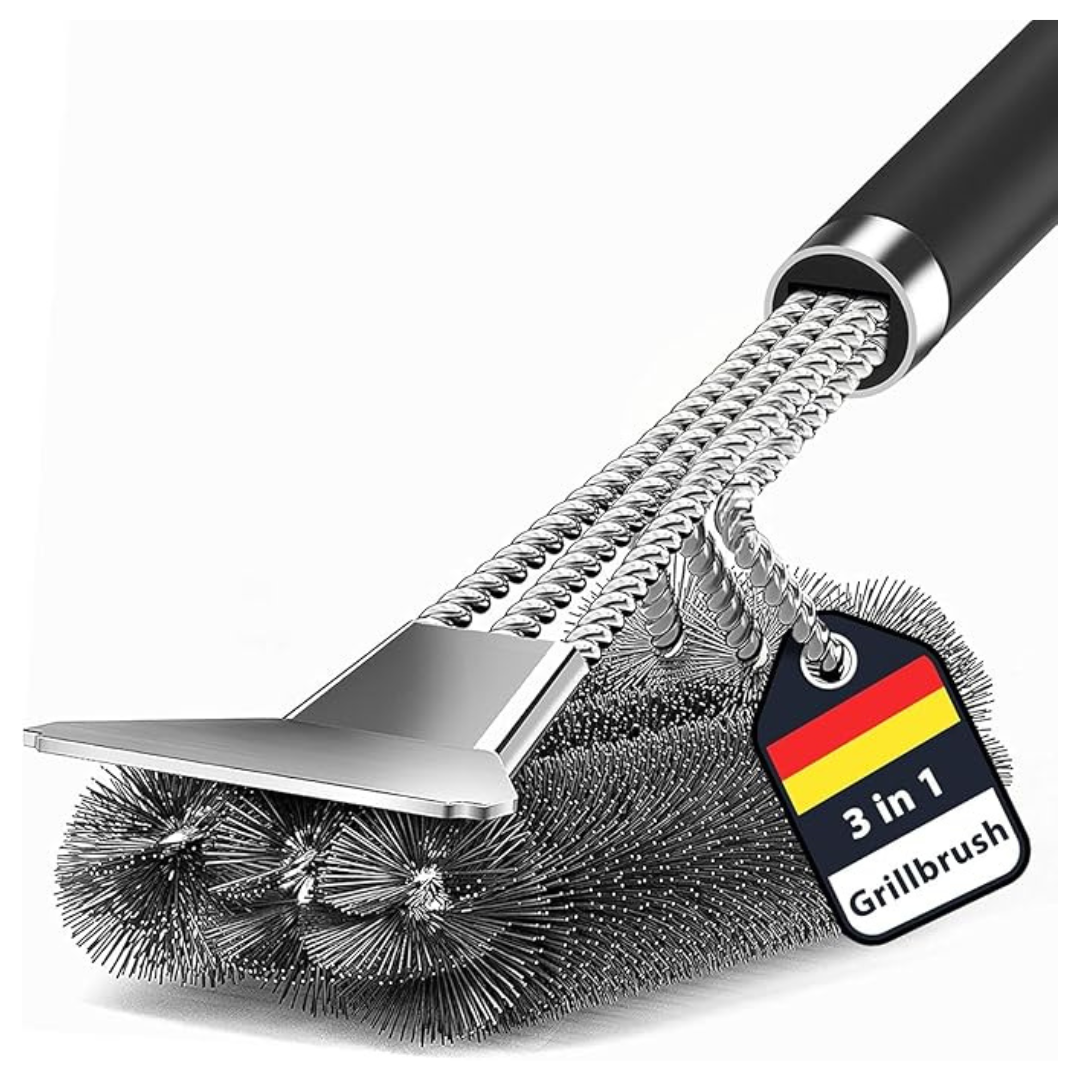 3-In-1 Grill Brush with Scraper W/ 18" Adjustable Handle & Bottle Opener