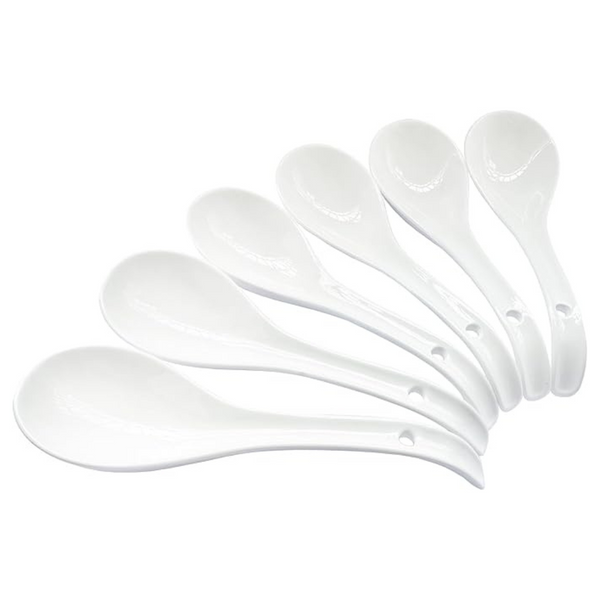 6-Pack Deep Oval Hook Design Soup Spoons