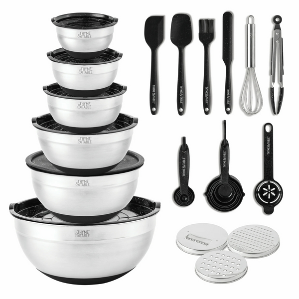 32-Piece Thyme & Table Stainless Steel Mixing Bowls & Food Prep Set