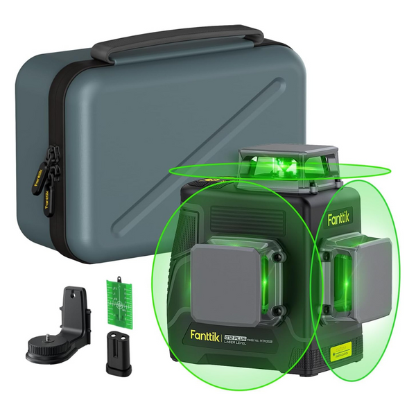 Fanttik 3 x 360 deg. Coverage & High Accuracy Bright Green Line Laser