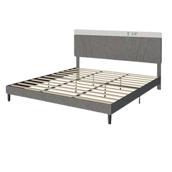 Novilla Platform King Size Bed Frame With Adjustable Headboard