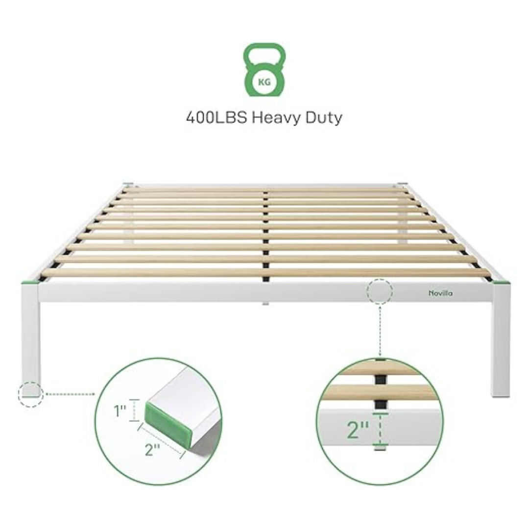 Novilla 14" Queen Size Platform Bed Frame With Storage