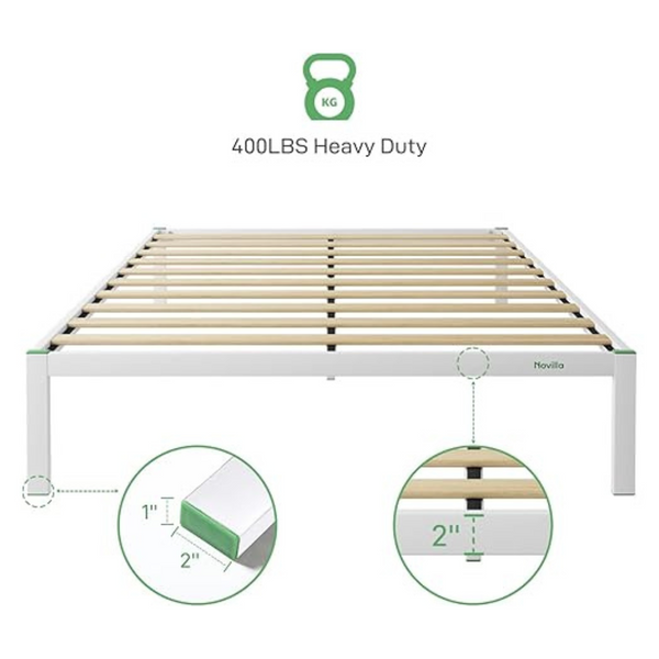 Novilla 14" Queen Size Platform Bed Frame With Storage