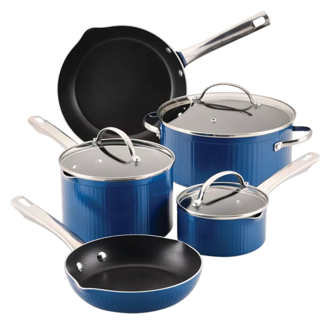 Farbarware Style Aluminum Nonstick 10 Piece Cookware Pots And Pans Set