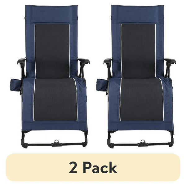 2-Pack Ozark Trail Quad Zero Gravity Lounger Camping Chair (Blue)