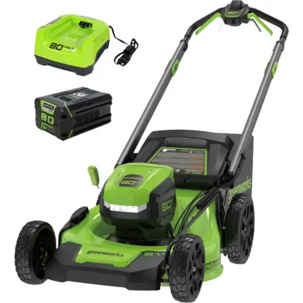 Greenworks 21" 80 Volt 4-in-1 Lawn Mower with Battery & Charger