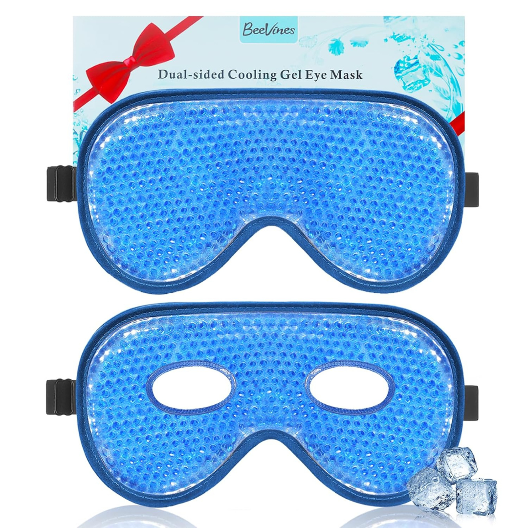 2-Pack BeeVines XL Jumbo Size Freezer Cooling Gel Eye Masks