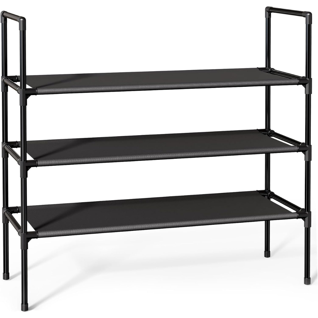 Sakugi 3-Tier Non-Woven Fabric X-Large Shoe Organizer Rack