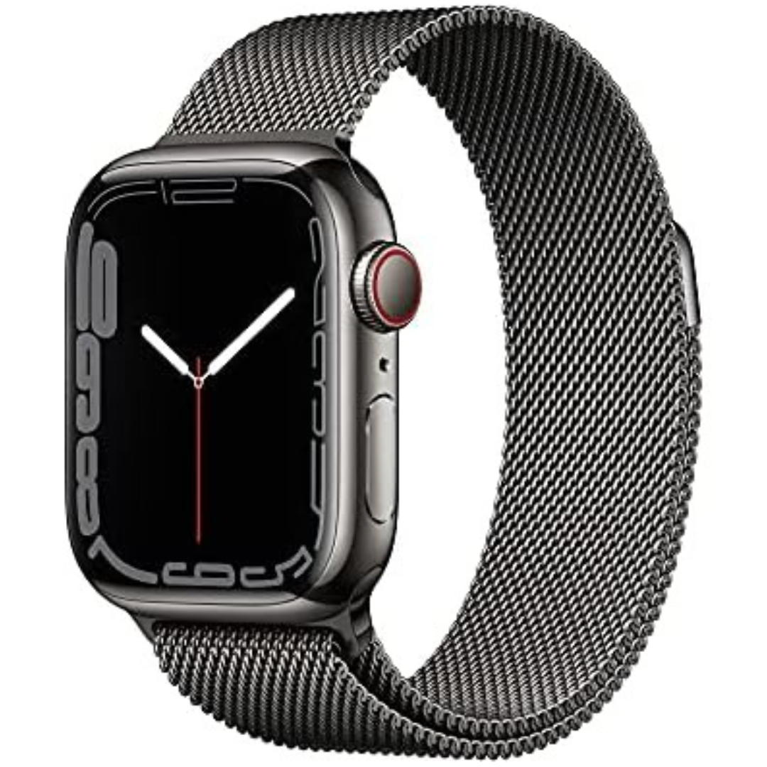 Apple Watch 7 GPS + Cellular 41mm Smartwatch (Stainless Steel Case, Milanese Loop)