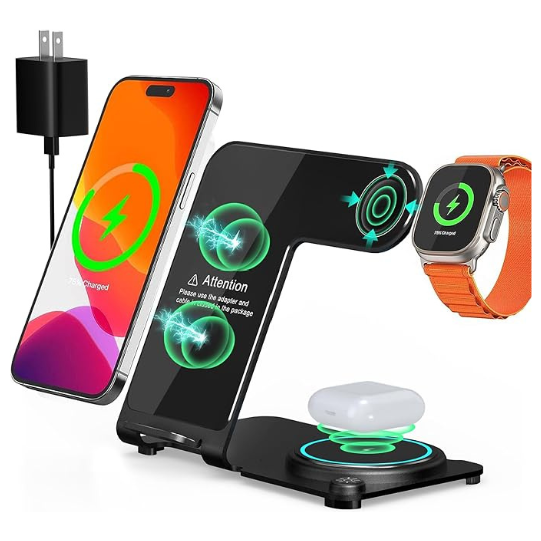 3-In-1 Aluminum Alloy Wireless Charging Station