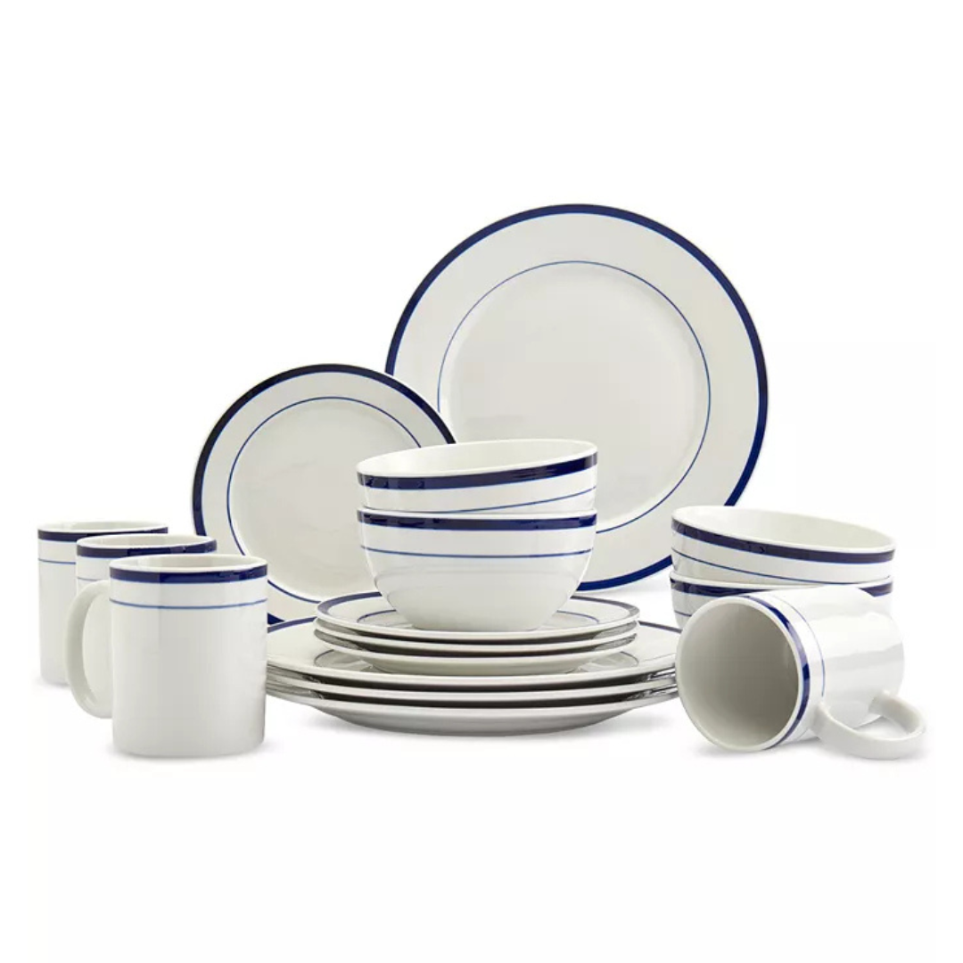 Studio TU Round Ceramic 16-Piece Dinnerware Set