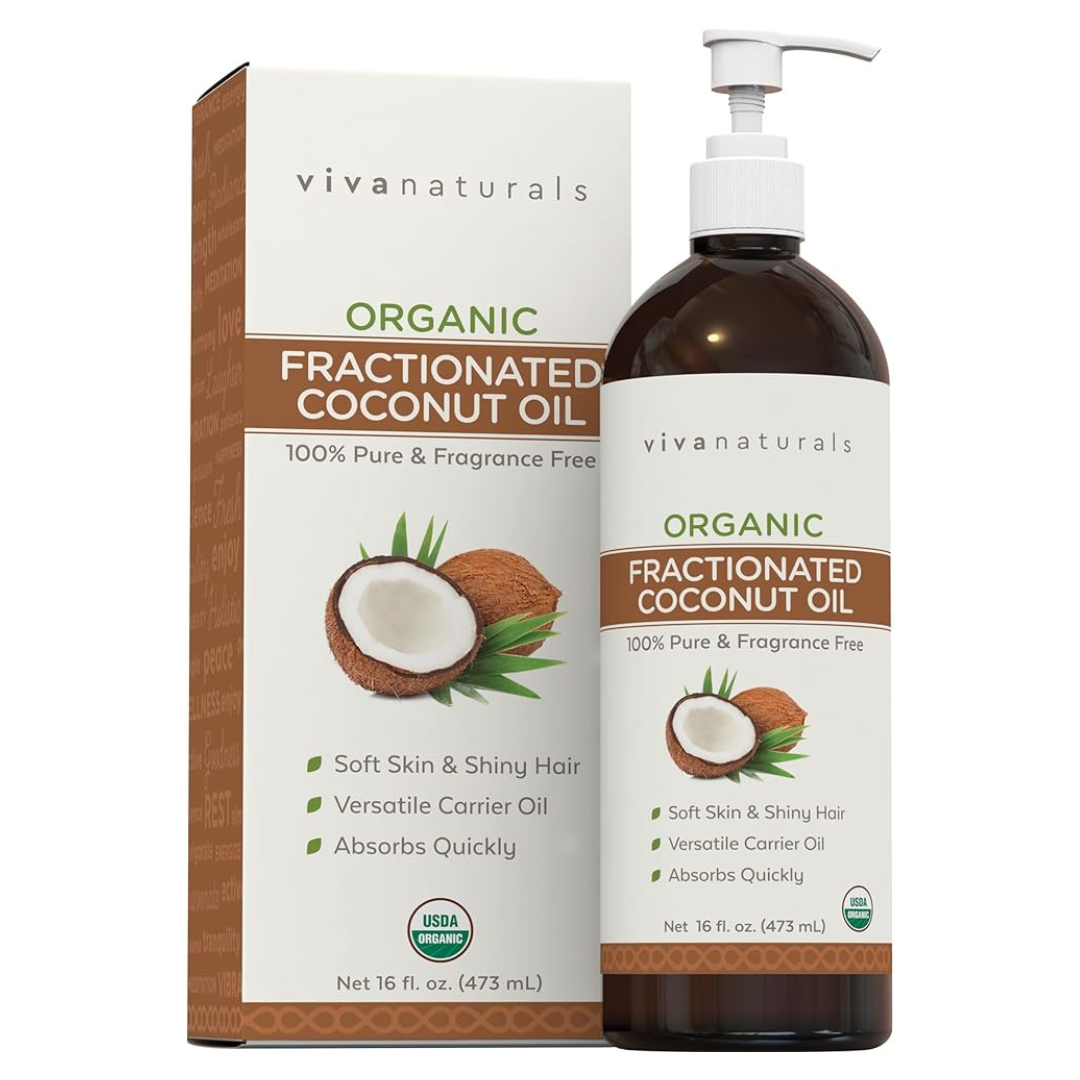 16oz Viva Naturals Organic Fractionated Coconut Oil