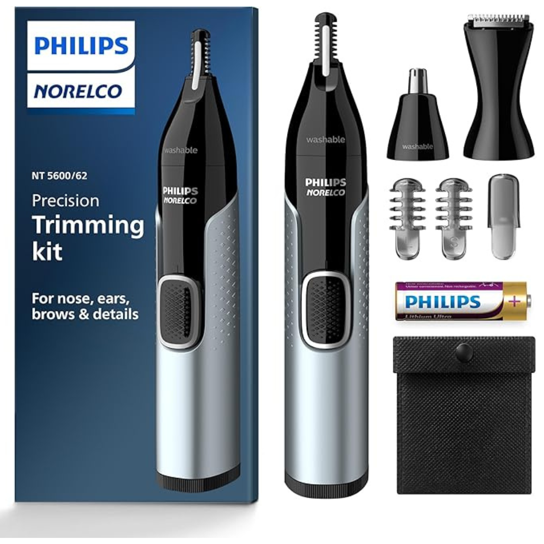 Philips Norelco Nose Trimmer 5000 for Nose, Ears, Eyebrows (NT5600/62)