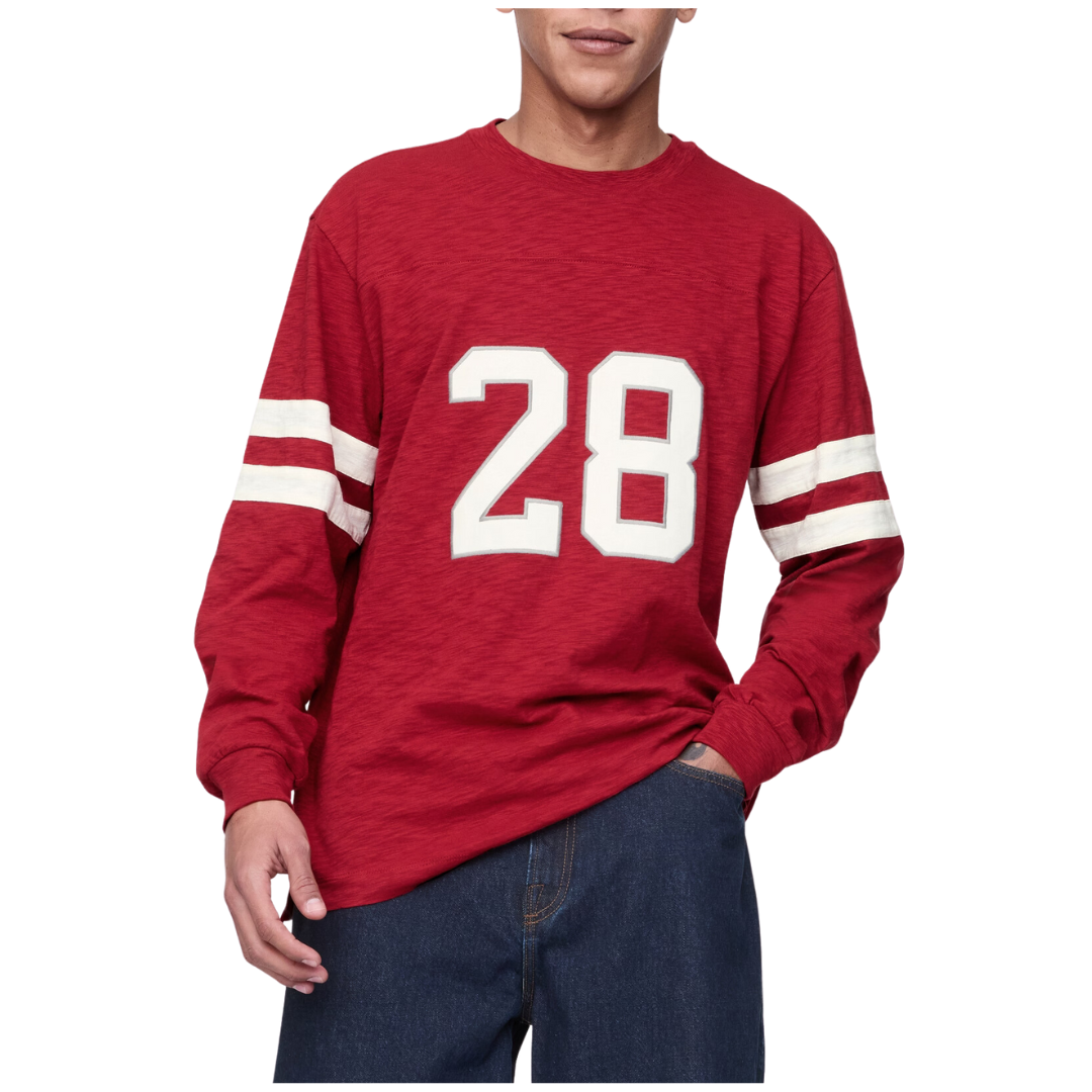 Gap x Disney Men's Varsity Jersey T-Shirt (Sled Red)