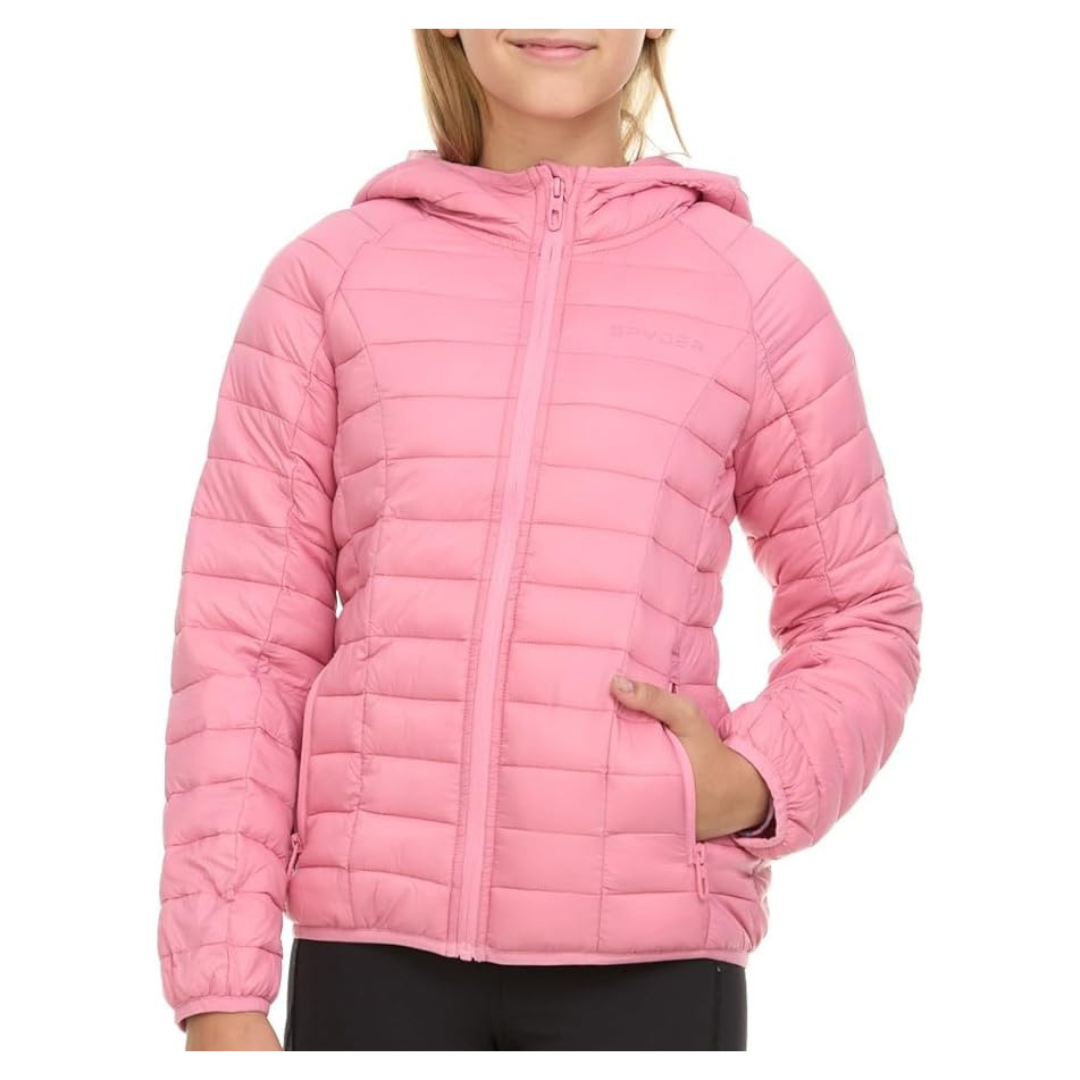 Spyder Girls Puffer Jacket With Hood Packable (5 Colors)