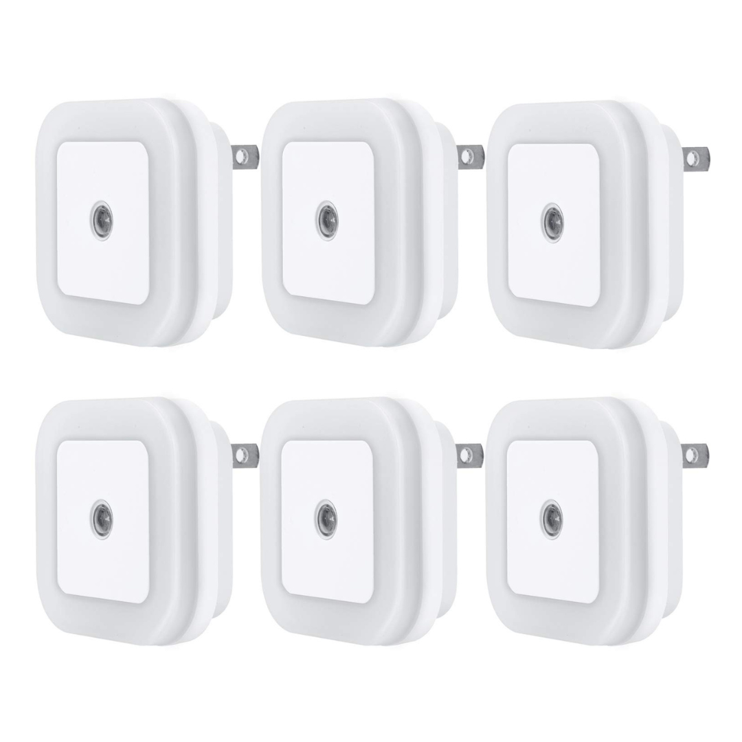 6-Pack LED Night Light Lamp With Smart Dusk To Dawn Sensor