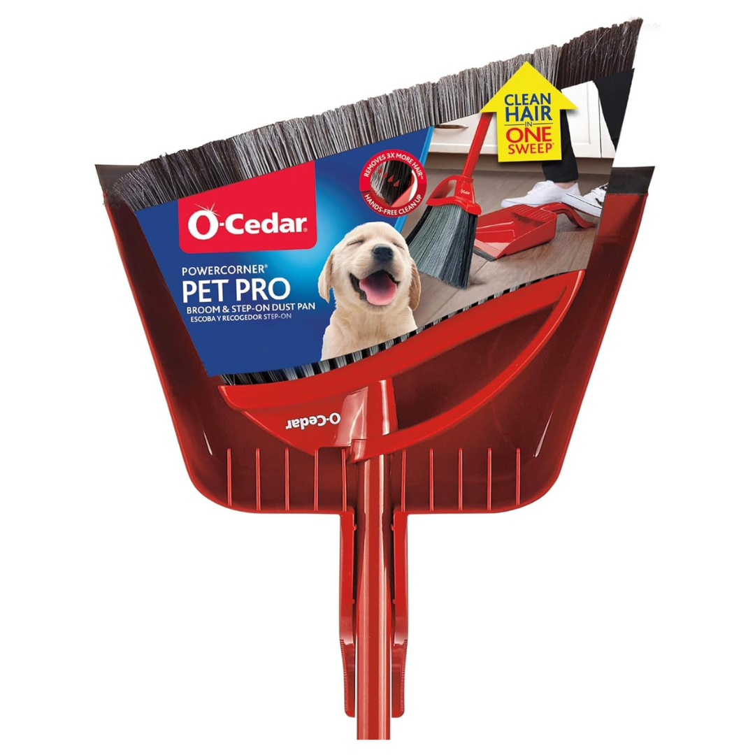 O-Cedar Pet Pro Broom With Step-On Dustpan