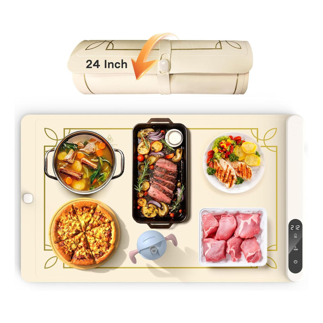 24" Electric Foldable Food Silicone Warming Mat