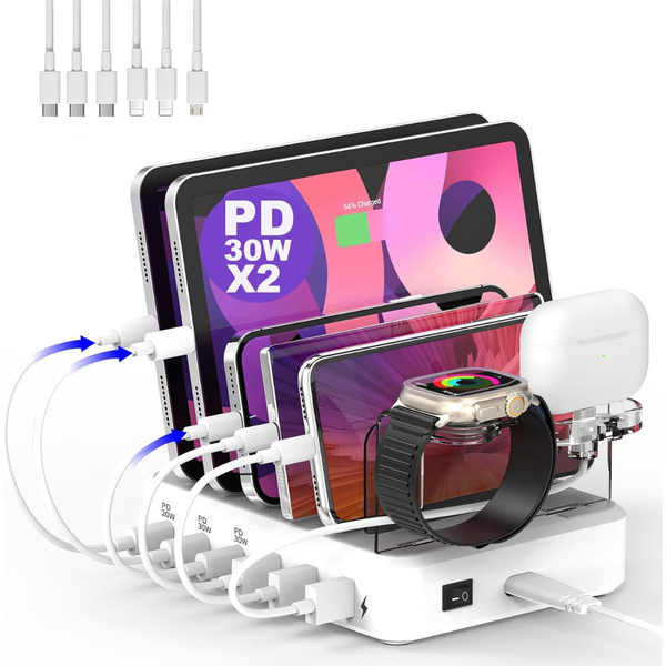 100W 6 Port Fast Charging Station for Multiple Devices