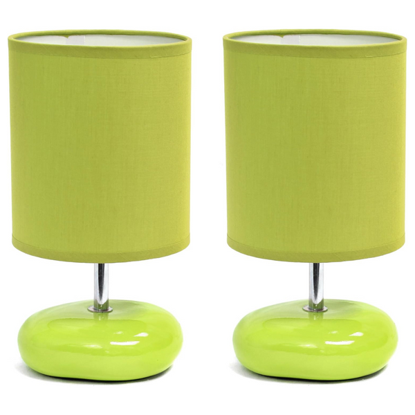 2-Pack Simple Designs Petite Circle Stone Table Lamp