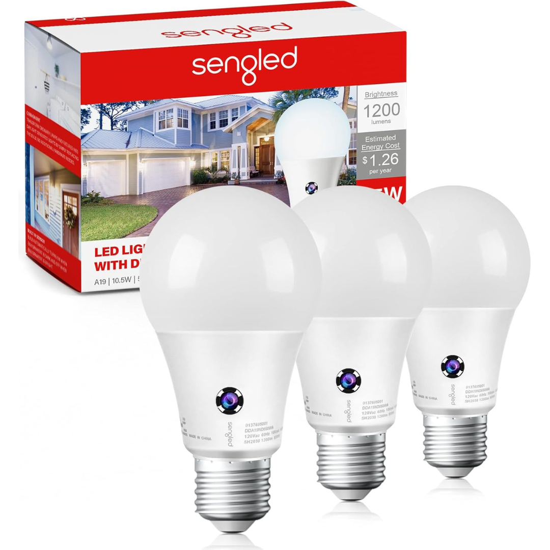 3-Pack Sengled 75 Watt Equivalent Dusk to Dawn LED Light Bulb