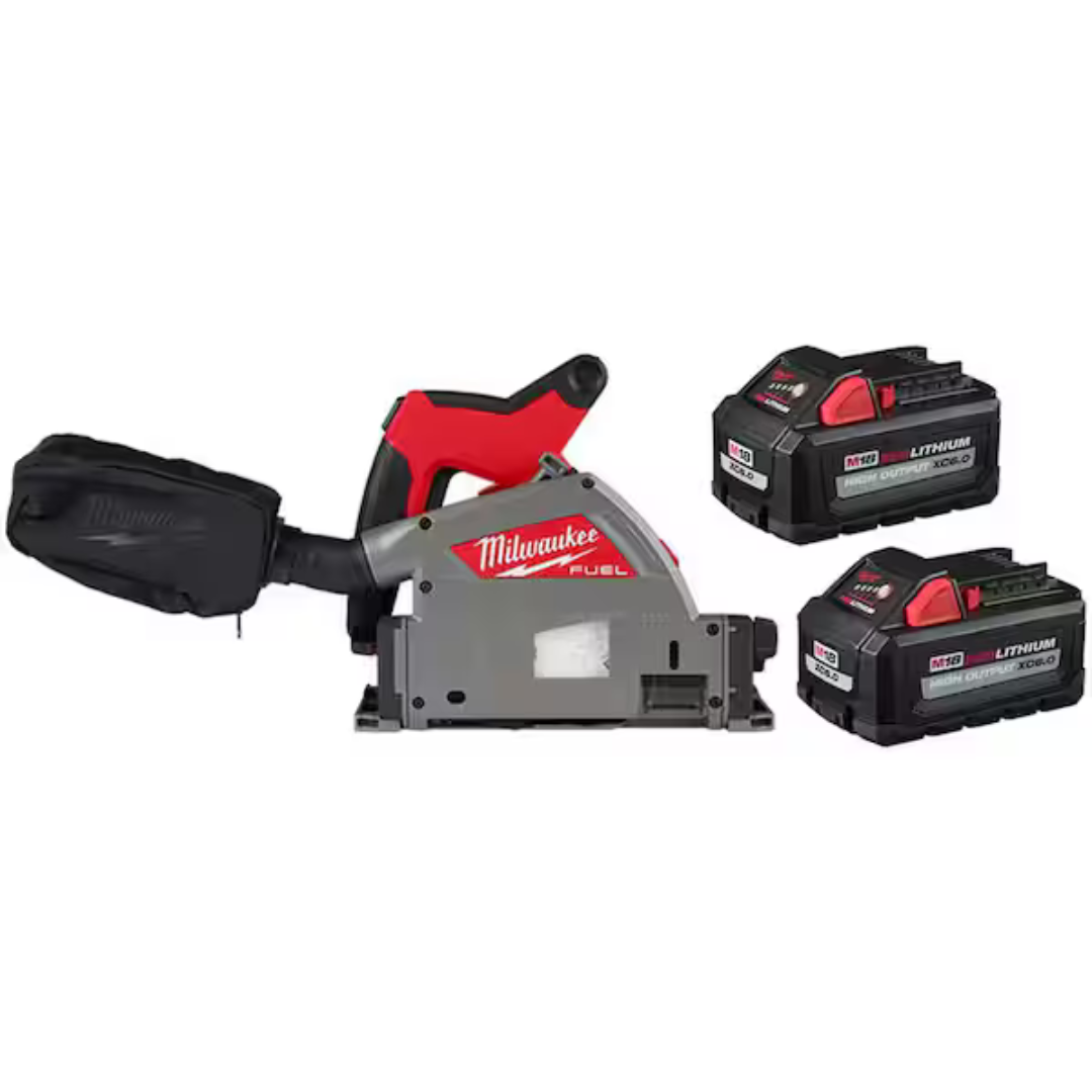 Milwaukee M18 FUEL 18V 6-1/2" Cordless Plunge Track Saw (Tool only) + 2-Pack Milwaukee M18 18-Volt Lithium-Ion High Output 6.0Ah Battery Pack