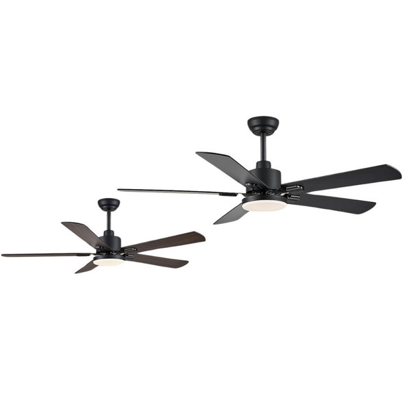 2-Pack Zmishibo 52" Ceiling Fans with Bright LED Light