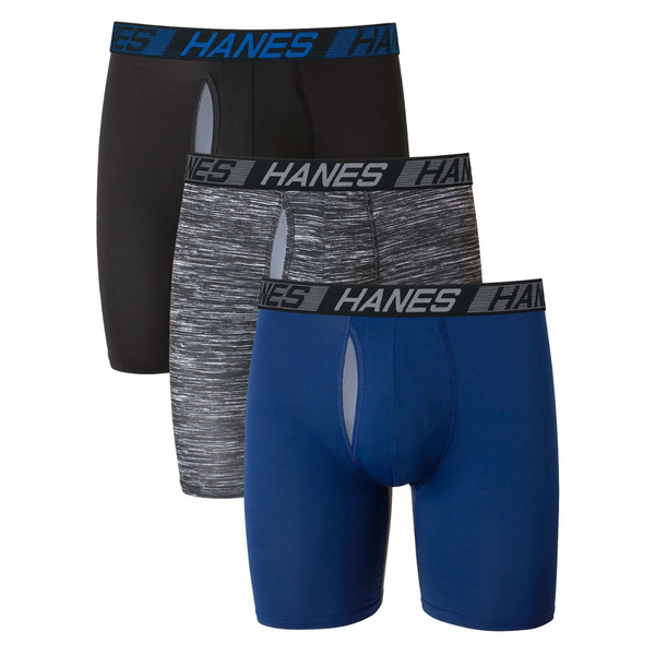 3-Pack Hanes X-Temp Total Support Pouch Men's Long Leg Boxer Briefs