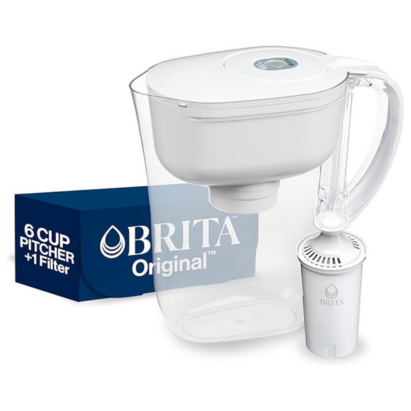 Brita 6-Cup Water Filter Pitcher With 1 Standard Filter (White)