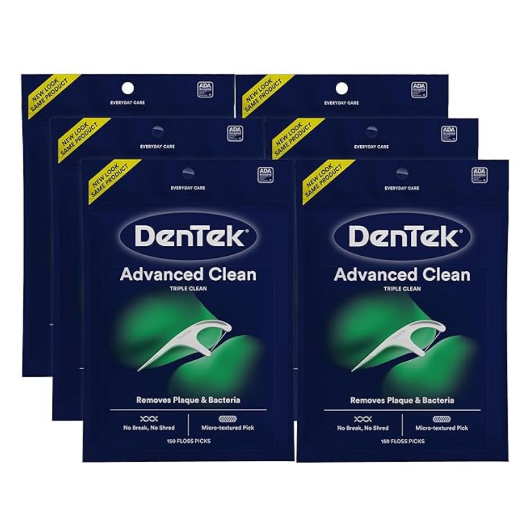 6-Pack Of 150 Count DenTek Triple Clean Advanced Floss Picks