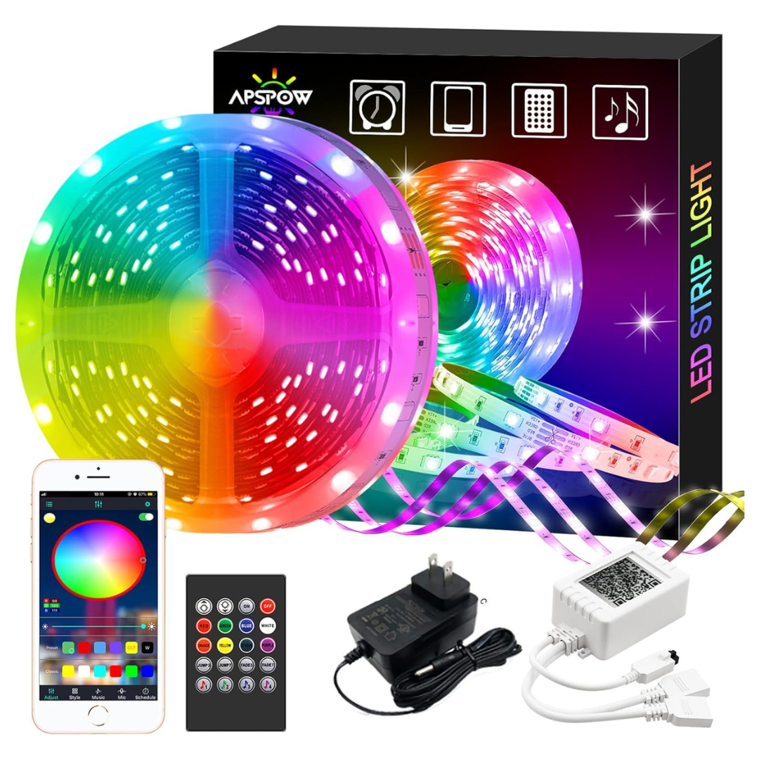 100 Ft Music Sync Color Changing LED Lights With APP Control