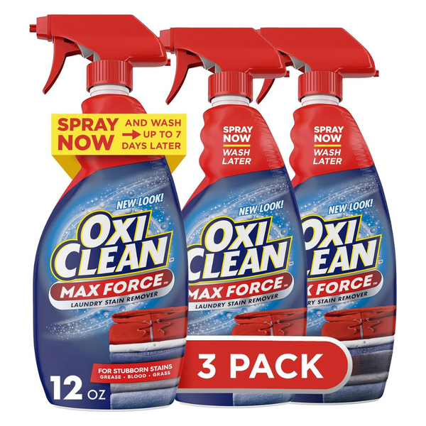 3 Pack Of OxiClean Max Force Laundry Stain Remover Sprays, 12 Fl. Oz