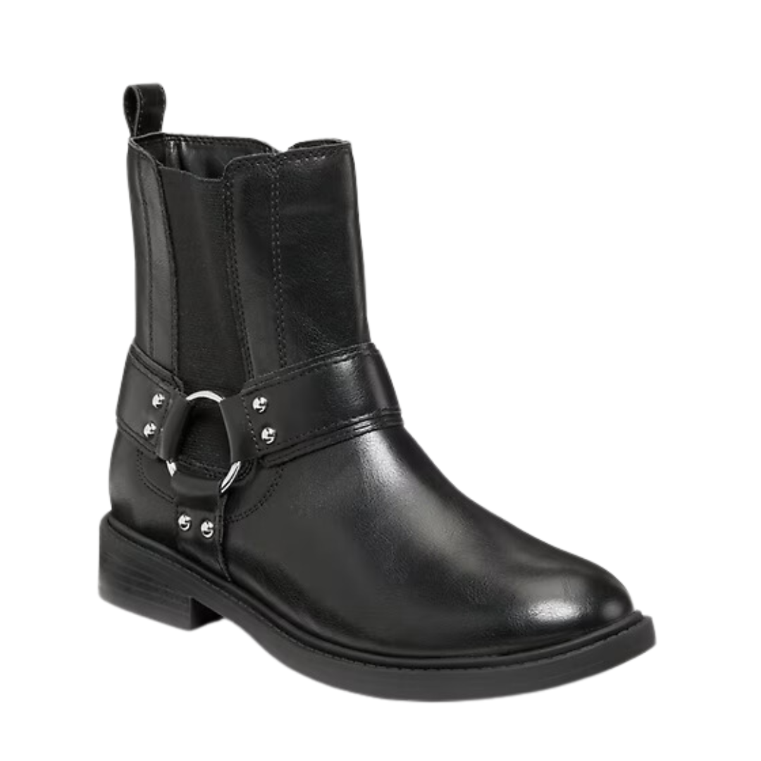 Old Navy Women's Faux-Leather Moto Boots (Black Jack)