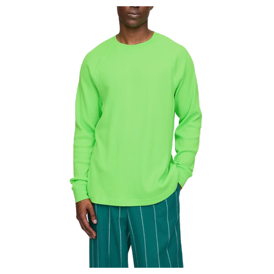 Gap Men's Waffle-Knit Raglan T-Shirt (Electric Green Neon)