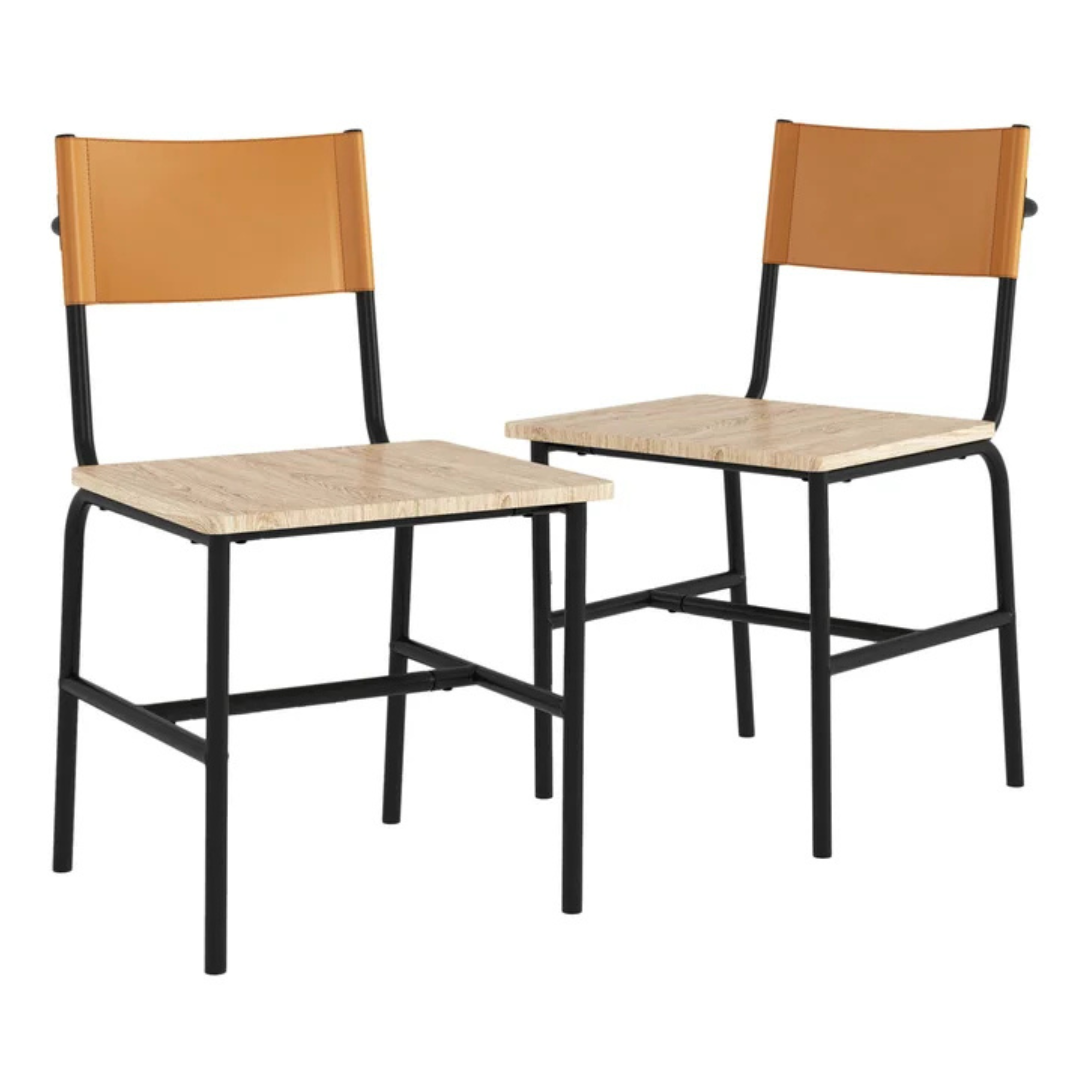 Set Of 2 Sauder Boulevard Cafe Dining Chairs (Brown/Black)