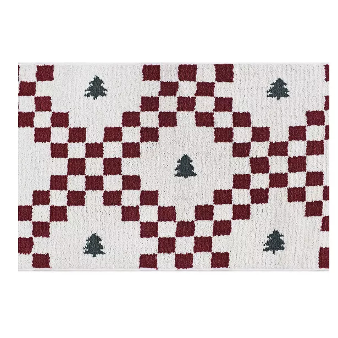 St. Nicholas Square Square Tree Check Print Supersoft Accent Rug