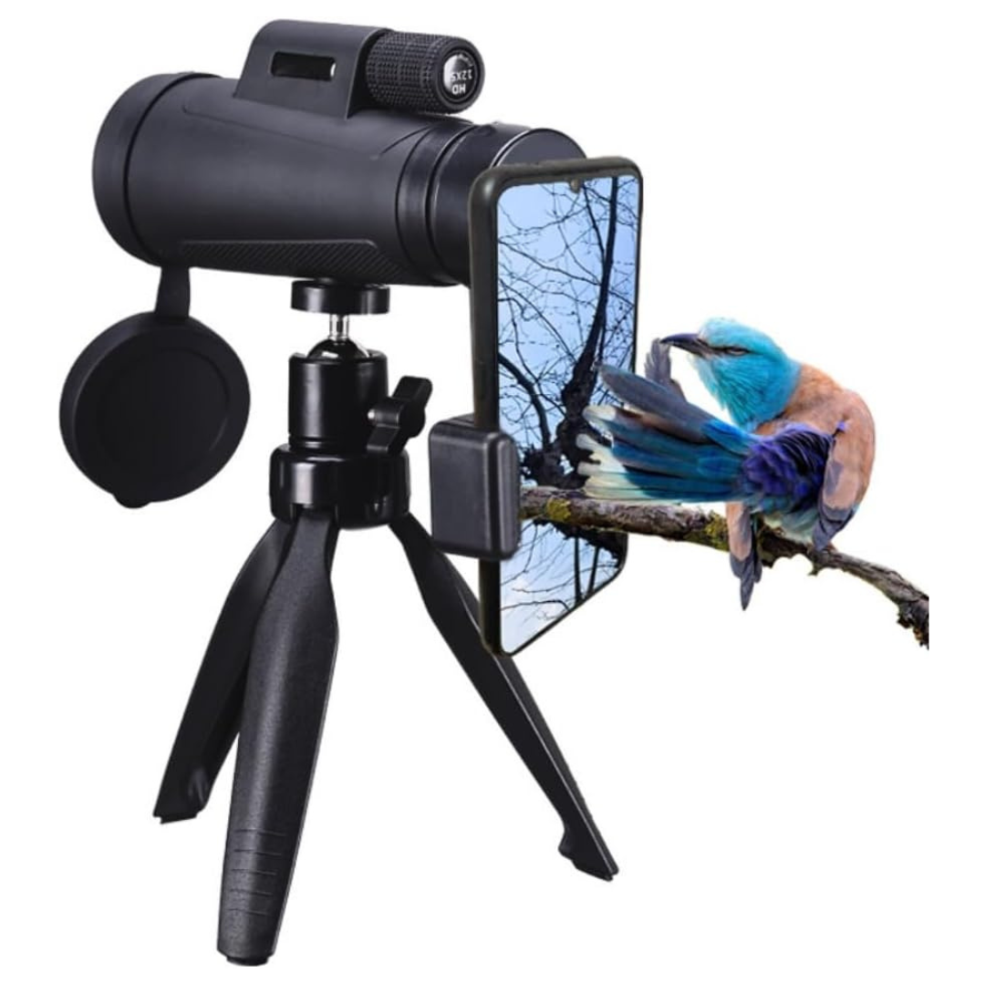 HD Monocular Telescope With Smartphone Adapter & Tripod