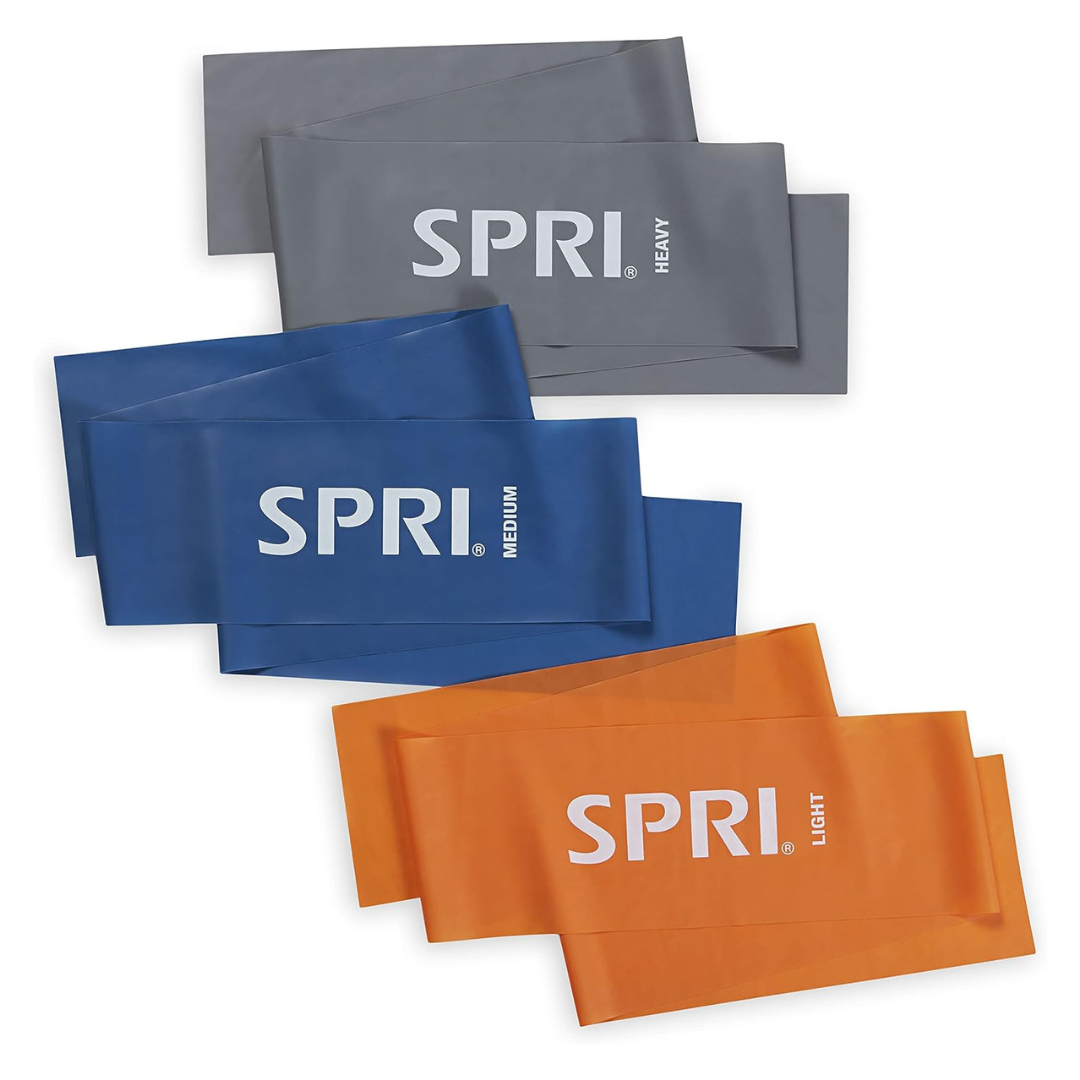 3-Pack SPRI Resistance Band Kit Set With 3 Levels Of Resistance