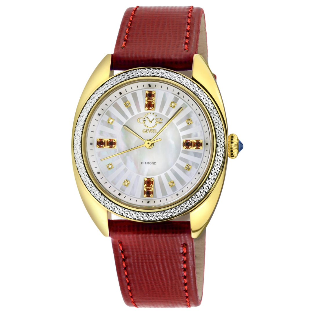 GV2 By Gevril Women's Palermo Diamond Mother Of Pearl Dial Watch